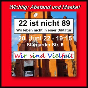 Mit Abstand und Maske - 22 ist nicht 89